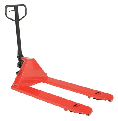 Vestil SW-PJ side winder pallet truck shown from an alternate angle
