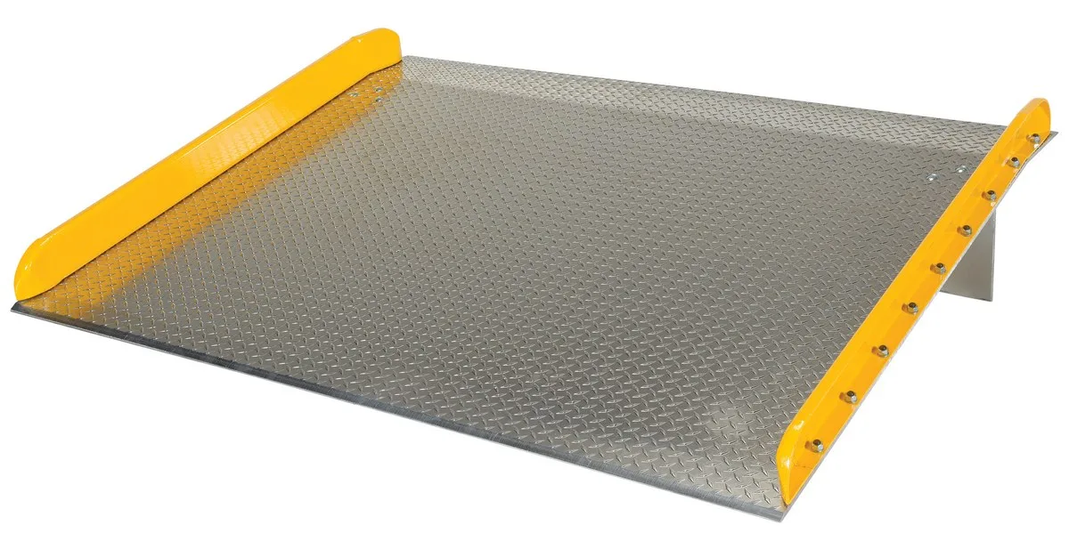 Vestil TAS-20-6060 aluminum truck dockboards with steel safety curb