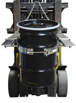 Vestil TDR-30-SS tilting drum ring shown from an alternate angle