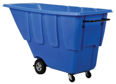 Vestil Plastic Medium Duty Tilt Truck 1 Cubic Yard 1250 Lb. Capacity Blue