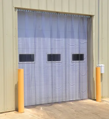 Vestil PVC Vinyl Strip Door 3/25 In. Full Overlap Header Mount 96 In. x 60 In. Clear