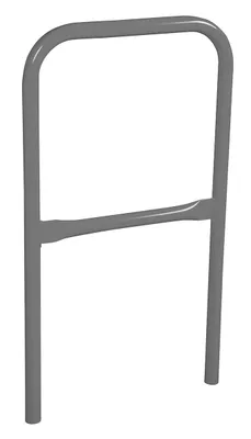 Vestil Steel Safety Railing 2 Ft. Length Gray Semi Gloss