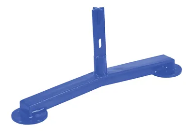 Vestil Steel Pipe Railing Barricade Base With Feet Blue