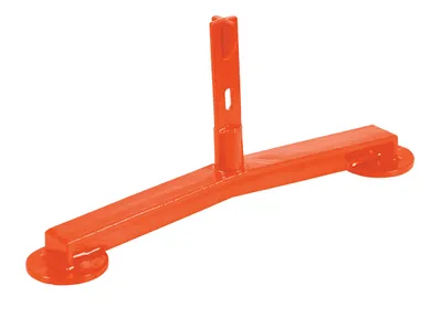 Vestil Steel Pipe Railing Barricade Base With Feet Orange