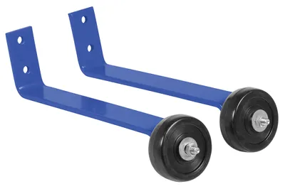 Vestil Steel Pipe Railing Barricade Base With Wheels Blue