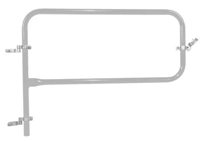 Vestil Steel Pipe Safety Railing Gate P-Shaped 48 In. x 36 In. Silver