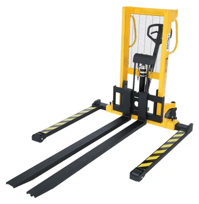 Vestil Steel Manual Stacker Adjustable Forks/Legs 550 Lb. Capacity Black / Yellow