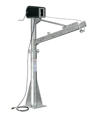 Vestil Galvanized Steel AC Powered Jib Crane CSA Compliant 3-1/2 to 5-1/2 Ft. Boom 1,500 lb. Capacity Gray