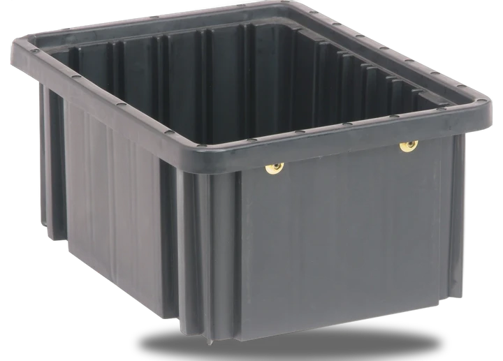Quantum DG91050COCS Conductive Dividable Grid Container, 10-7/8"L x 8-1/4"W x 5"H, Black, Case of 20