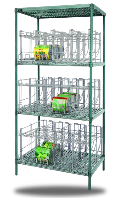 Quantum WR74-CR2448WPM Stationary Can Rack Unit, 48"W x 24"D x 74"H, Green/Polymer
