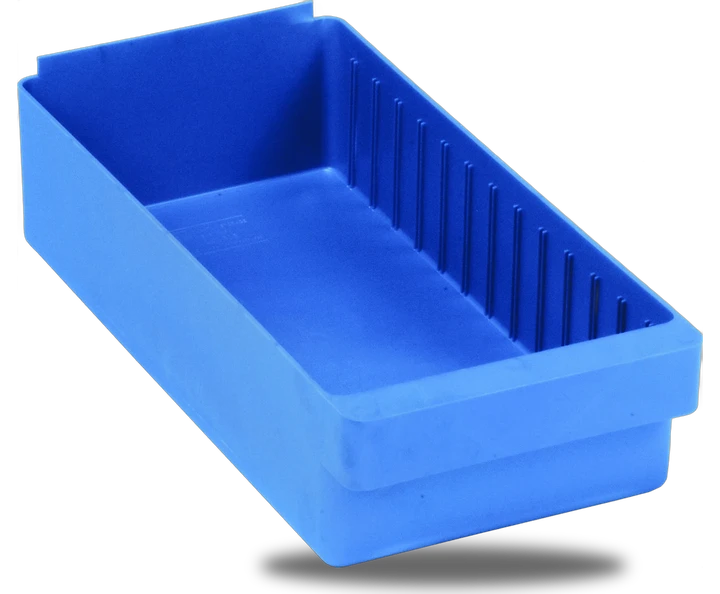 Quantum QED606BLCS Super Tuff Euro Drawer, 8-3/8"W x 4-5/8"H, Blue, Case of 24