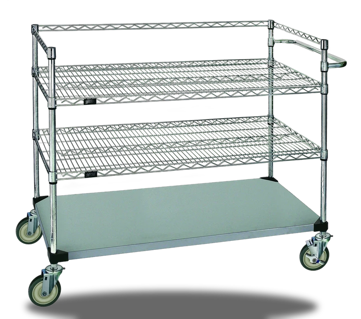Quantum WRSC3SS-42-2436SFS Surgical Cart, 36"W x 24"D x 49"H, 1200 lb capacity, Stainless