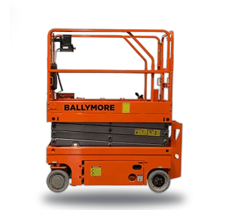 Ballymore Scissor Lift, drivable, 45 ft platform height, 36" long platform, 500 lb capacity