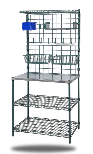Quantum WRC54-DT1436GYG-1CL Mobile Drive-Thru Workstation, 36"W x 14"D x 60"H, 1200 lb capacity, Gray